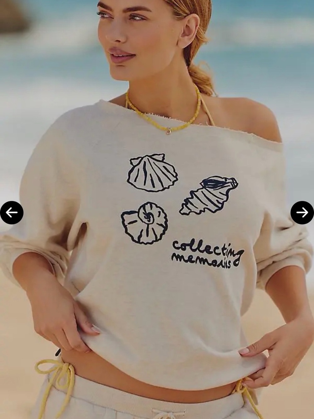 Anthropologie - The Agathe Marty x Celandine off-the-shoulder icon sweatshirt NW